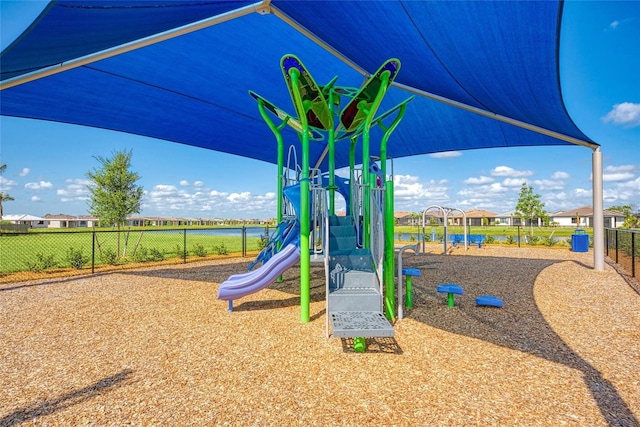 community play area with fence