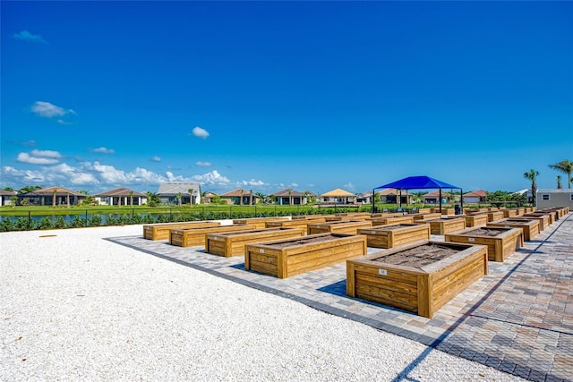 view of patio with a vegetable garden