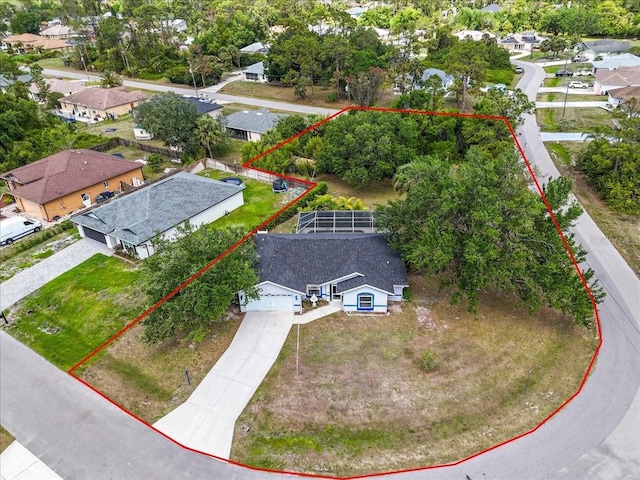 bird's eye view featuring a residential view
