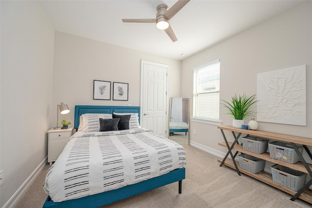 288 Soliera St, Nokomis, FL 34275 - bedroom featuring light colored carpet, ceiling fan, and baseboards