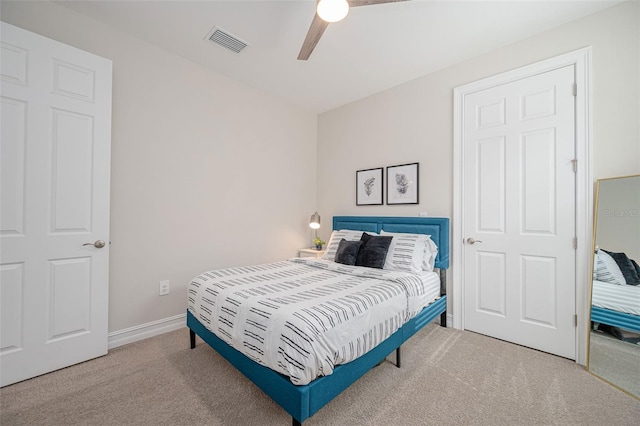 288 Soliera St, Nokomis, FL 34275 - bedroom with a ceiling fan, carpet, baseboards, and visible vents