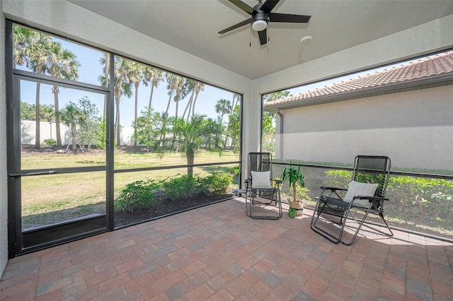 288 Soliera St, Nokomis, FL 34275 - unfurnished sunroom featuring a ceiling fan