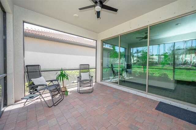288 Soliera St, Nokomis, FL 34275 - unfurnished sunroom featuring ceiling fan