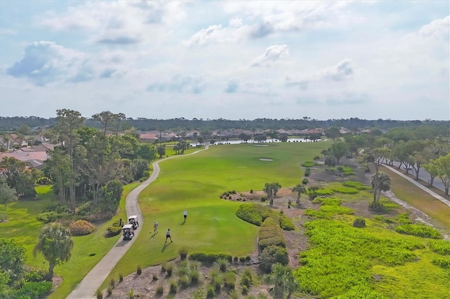 aerial view featuring golf course view
