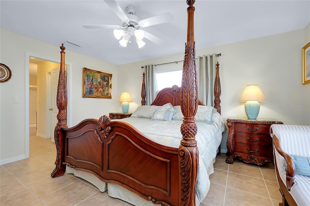 13452 High Springs Ave, Port Charlotte, FL 33981 - bedroom with light tile patterned flooring and a ceiling fan