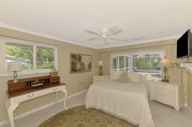403 Picasso Dr, Nokomis, FL 34275 - bedroom with light tile patterned flooring, baseboards, and a textured ceiling