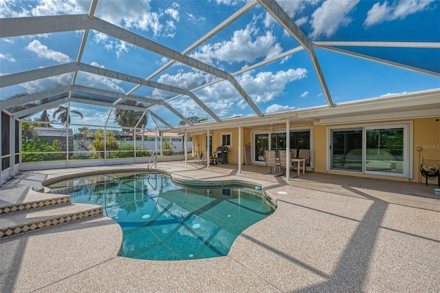 403 Picasso Dr, Nokomis, FL 34275 - pool with a patio, area for grilling, and a lanai