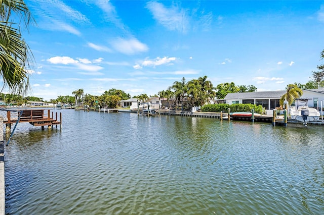exterior space with a boat dock