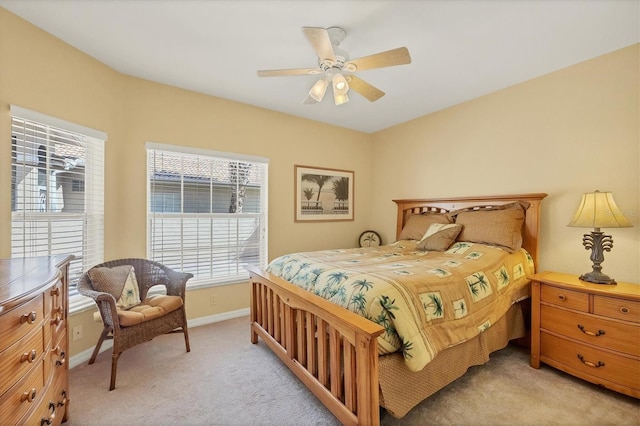 121 Auburn Woods Cir, Venice, FL 34292 - bedroom featuring light carpet, baseboards, and ceiling fan