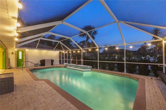 4305 Sandune Ave, North Port, FL 34287 - outdoor pool with a patio, an in-ground hot tub, and a lanai