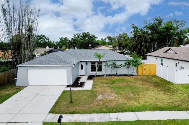 4068 Palau Dr, Sarasota, FL 34241 - single story home with an attached garage, a shingled roof, stucco siding, and concrete driveway