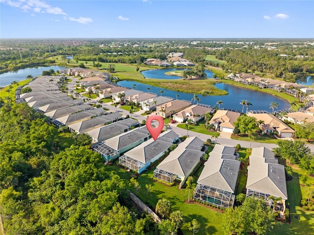 1625 Lancashire Dr, Venice, FL 34293 - bird's eye view with a water view and a residential view