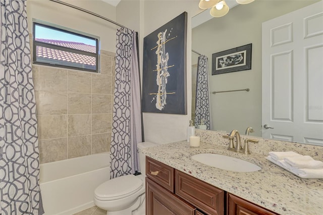 24193 Gallberry Dr, Venice, FL 34293 - bathroom with shower / bath combo with shower curtain, vanity, and toilet