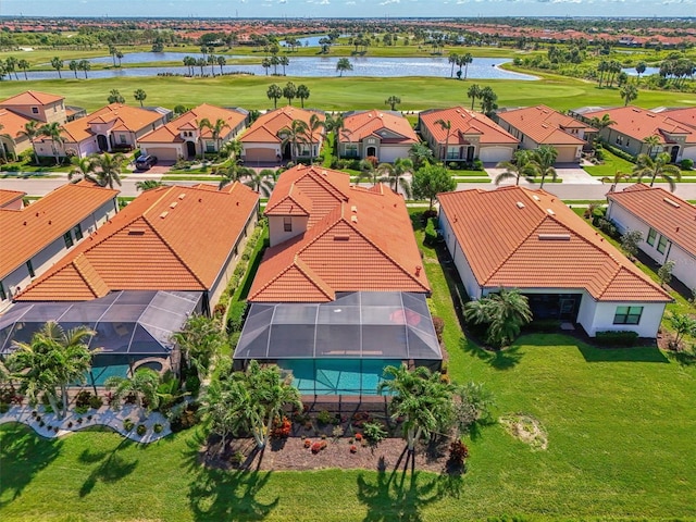 24193 Gallberry Dr, Venice, FL 34293 - birds eye view of property with golf course view, a residential view, and a water view