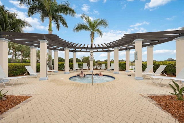 24153 Spartina Dr, Venice, FL 34293 - view of swimming pool featuring a patio area and a pergola