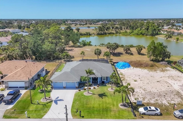 194 Sportsman Rd, Rotonda West, FL 33947 - bird's eye view featuring a water view and a residential view