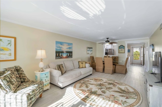 230 Santa Maria St Unit 333, Venice, FL 34285 - living room featuring light wood-style flooring and a ceiling fan