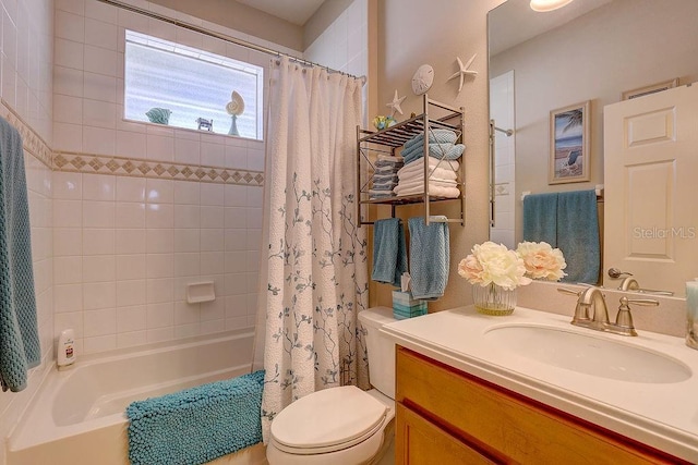 2542 Cortenova Ct, Venice, FL 34292 - full bathroom with shower / tub combo with curtain, vanity, and toilet
