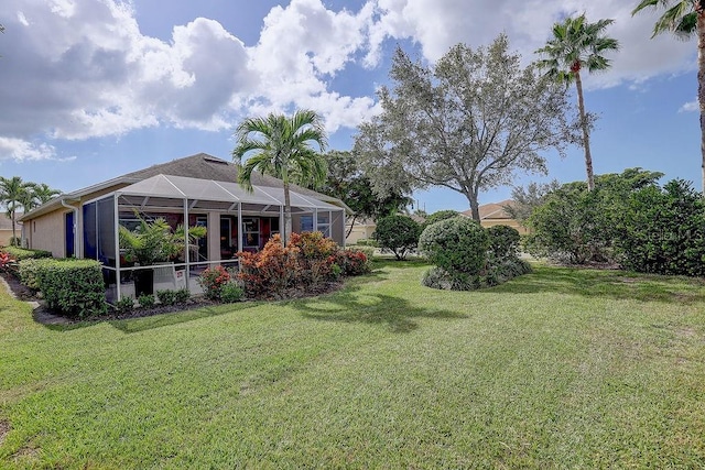 2542 Cortenova Ct, Venice, FL 34292 - view of yard featuring a lanai