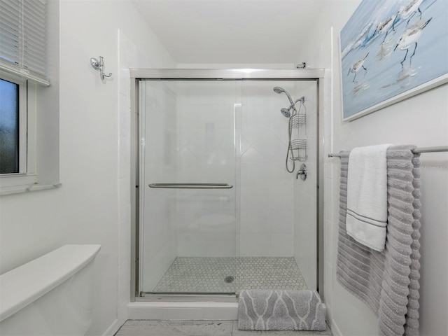 1232 Pine Needle Rd, Venice, FL 34285 - bathroom with toilet and a stall shower