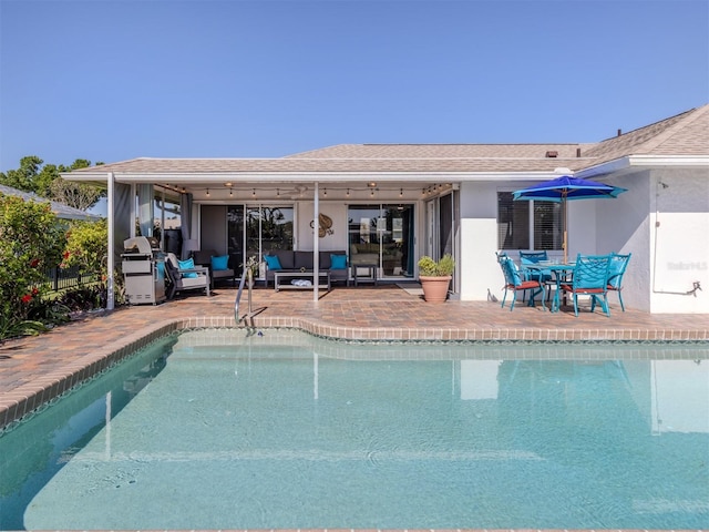1232 Pine Needle Rd, Venice, FL 34285 - outdoor pool featuring a patio area and an outdoor hangout area