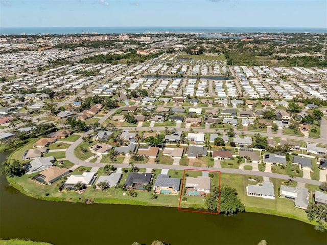 1232 Pine Needle Rd, Venice, FL 34285 - bird's eye view featuring a water view and a residential view