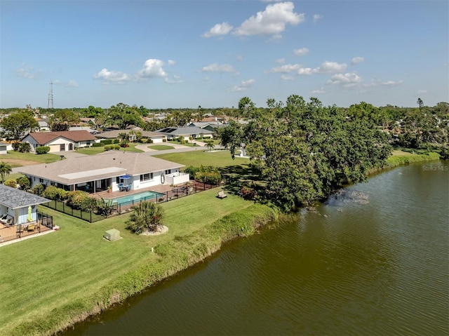 1232 Pine Needle Rd, Venice, FL 34285 - birds eye view of property featuring a water view and a residential view