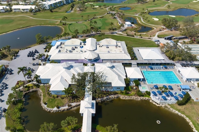 799 Harrington Lake Dr N Unit 73, Venice, FL 34293 - drone / aerial view featuring a water view and view of golf course