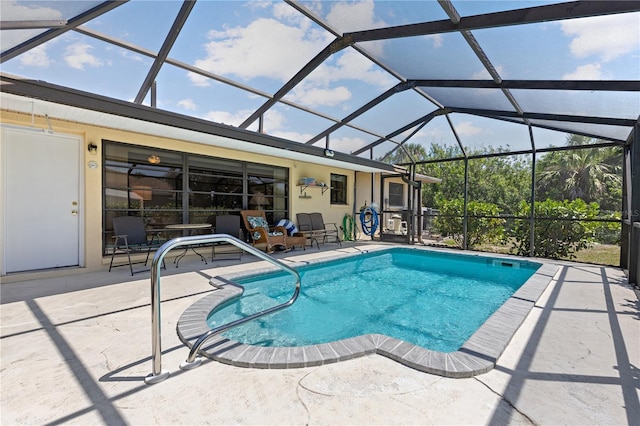pool featuring a patio and a lanai