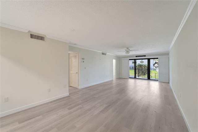 700 Golden Beach Blvd Unit 115, Venice, FL 34285 - unfurnished room featuring crown molding, light wood-type flooring, ceiling fan, and baseboards