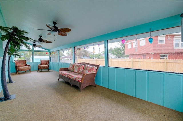 990 Sea Fox Rd, Venice, FL 34293 - sunroom with a ceiling fan and a wealth of natural light