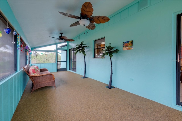 990 Sea Fox Rd, Venice, FL 34293 - unfurnished sunroom with a ceiling fan