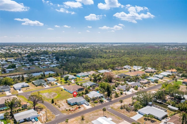 aerial view with a residential view