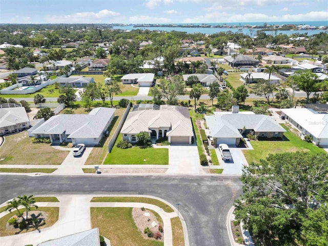 201 Bayside Ct, Nokomis, FL 34275 - drone / aerial view featuring a residential view and a water view