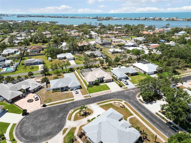201 Bayside Ct, Nokomis, FL 34275 - bird's eye view with a water view and a residential view
