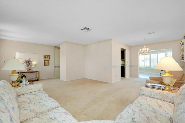 810 Anchorage Ln, Palm Harbor, FL 34685 - living room with a chandelier and carpet