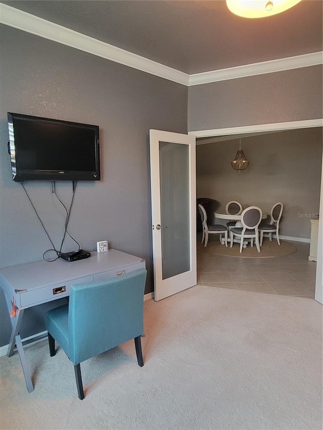 20188 Tesoro Dr, Venice, FL 34293 - office featuring ornamental molding and carpet