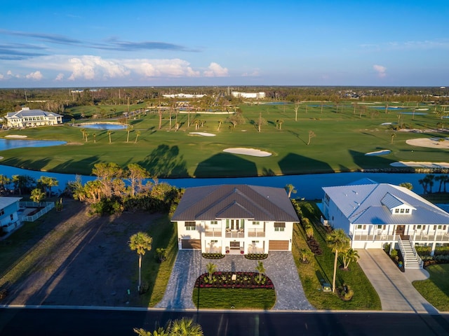 9810 Eagle Preserve Dr, Englewood, FL 34224 - aerial view featuring view of golf course and a water view