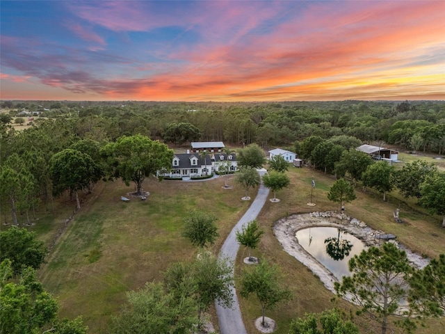 6824 283rd St E, Myakka City, FL 34251 - aerial view at dusk of a wooded view and a water view