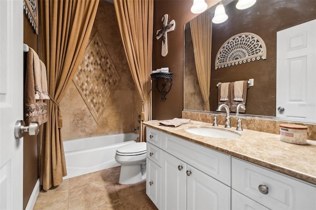 6824 283rd St E, Myakka City, FL 34251 - full bath with toilet, vanity, shower / tub combo, and tile patterned flooring