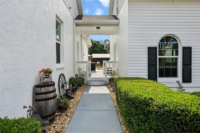 6824 283rd St E, Myakka City, FL 34251 - view of exterior entry with stucco siding