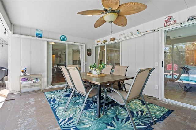 205 Cavallini Dr, Nokomis, FL 34275 - sunroom with a ceiling fan and outdoor dining space
