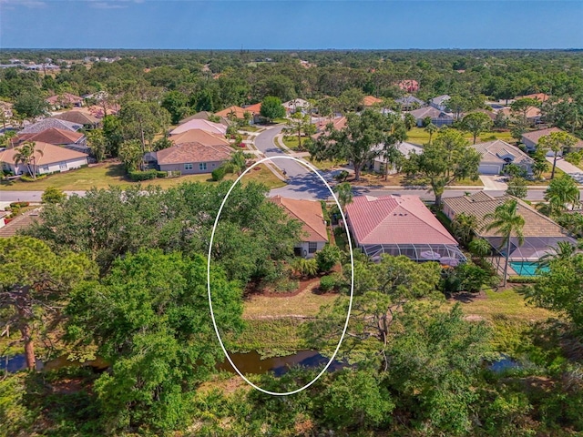 aerial view with a residential view