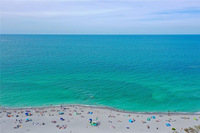 water view with a view of the beach
