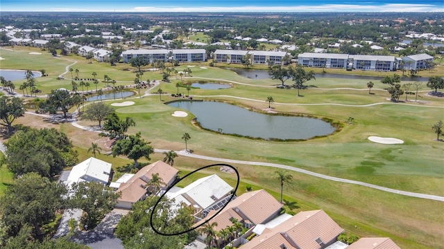 542 Clubside Cir Unit 20, Venice, FL 34293 - bird's eye view with a water view, a residential view, and view of golf course