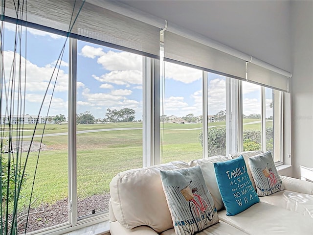 542 Clubside Cir Unit 20, Venice, FL 34293 - sunroom / solarium featuring golf course view