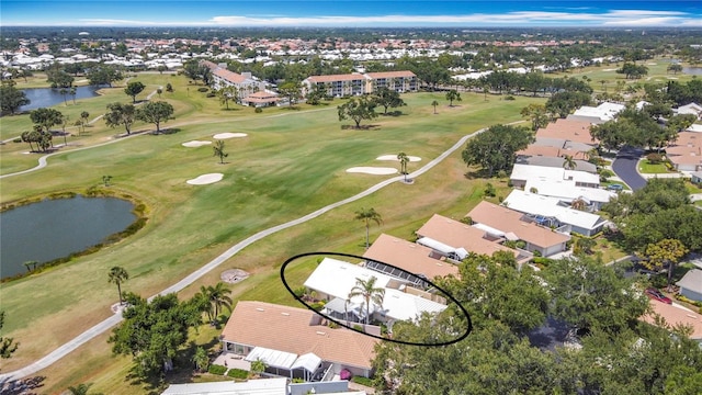 542 Clubside Cir Unit 20, Venice, FL 34293 - aerial view with view of golf course, a water view, and a residential view