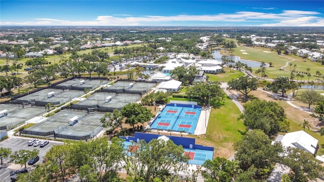 542 Clubside Cir Unit 20, Venice, FL 34293 - bird's eye view with golf course view, a residential view, and a water view
