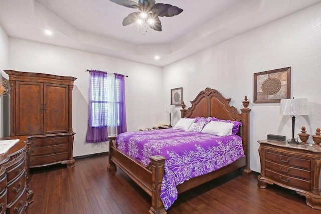 66 Statler St, Port Charlotte, FL 33954 - bedroom featuring recessed lighting, baseboards, ceiling fan, and dark wood finished floors