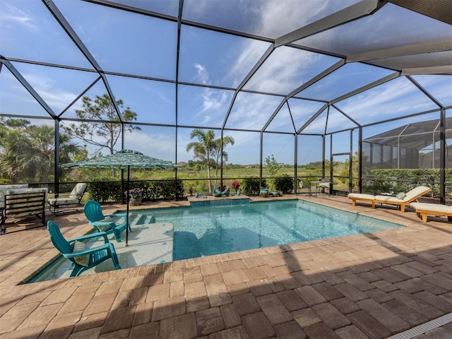pool featuring a patio and a lanai